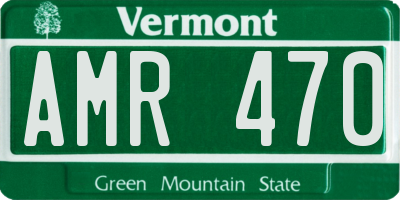 VT license plate AMR470