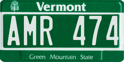 VT license plate AMR474