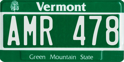 VT license plate AMR478