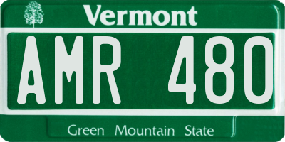 VT license plate AMR480