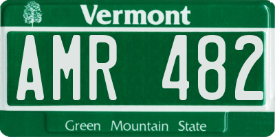 VT license plate AMR482