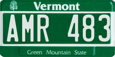 VT license plate AMR483