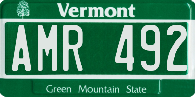 VT license plate AMR492