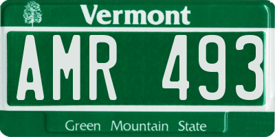 VT license plate AMR493