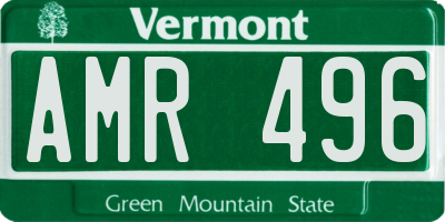 VT license plate AMR496
