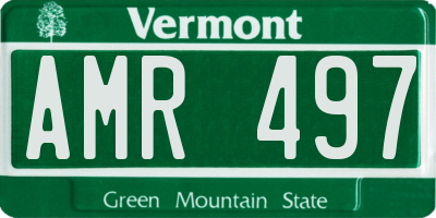 VT license plate AMR497