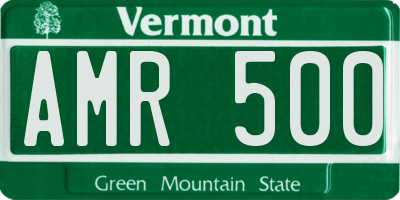 VT license plate AMR500