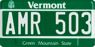 VT license plate AMR503