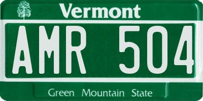 VT license plate AMR504