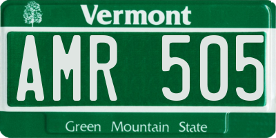 VT license plate AMR505
