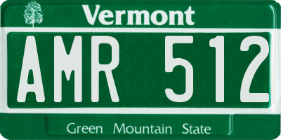 VT license plate AMR512