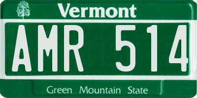 VT license plate AMR514