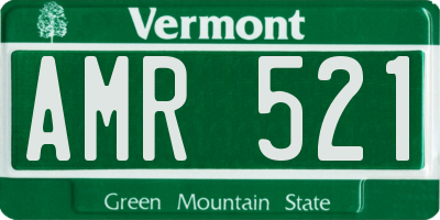 VT license plate AMR521