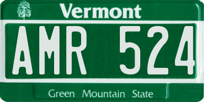 VT license plate AMR524