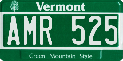 VT license plate AMR525
