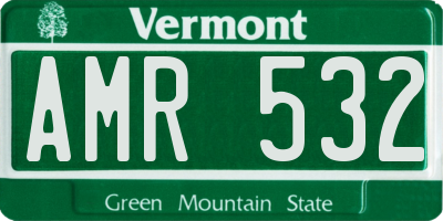 VT license plate AMR532