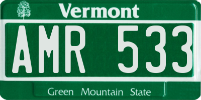VT license plate AMR533