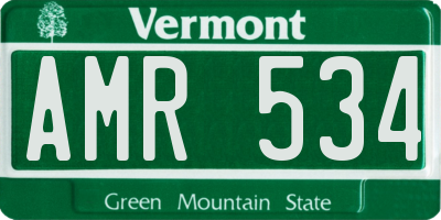 VT license plate AMR534