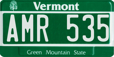 VT license plate AMR535