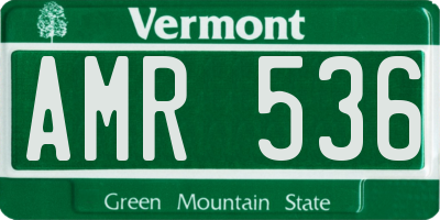 VT license plate AMR536
