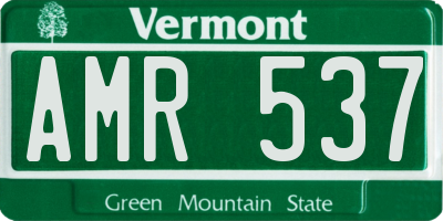 VT license plate AMR537