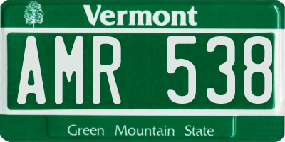 VT license plate AMR538