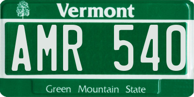 VT license plate AMR540