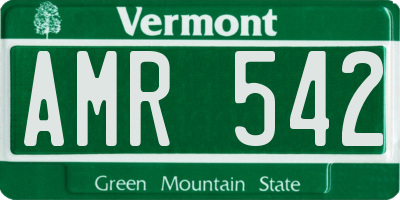 VT license plate AMR542