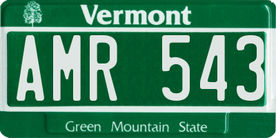 VT license plate AMR543