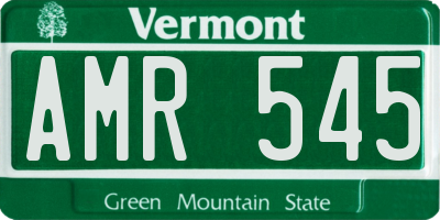 VT license plate AMR545