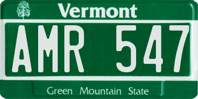 VT license plate AMR547