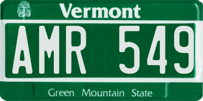 VT license plate AMR549