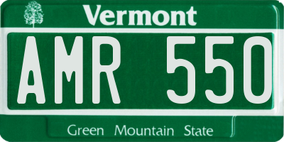 VT license plate AMR550
