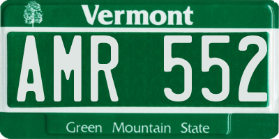 VT license plate AMR552