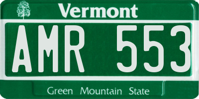 VT license plate AMR553