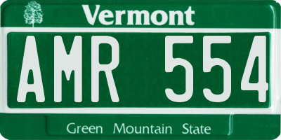 VT license plate AMR554