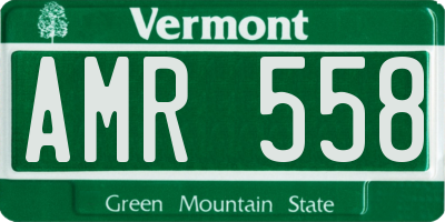 VT license plate AMR558