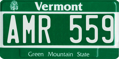 VT license plate AMR559