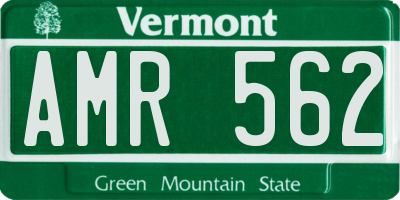 VT license plate AMR562