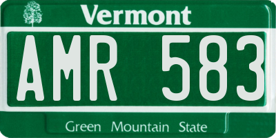 VT license plate AMR583