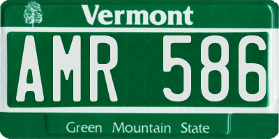 VT license plate AMR586