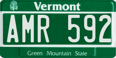 VT license plate AMR592