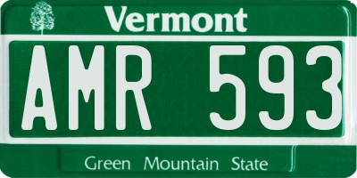 VT license plate AMR593