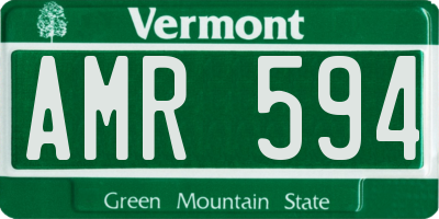 VT license plate AMR594