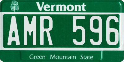 VT license plate AMR596