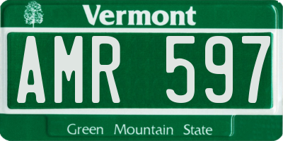 VT license plate AMR597