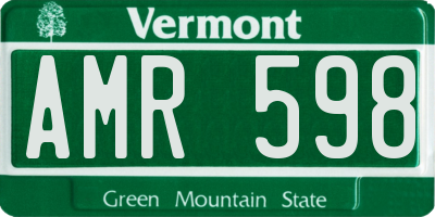 VT license plate AMR598