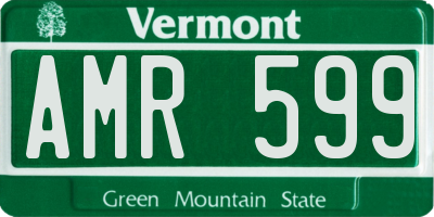VT license plate AMR599