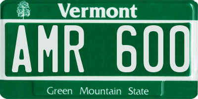 VT license plate AMR600