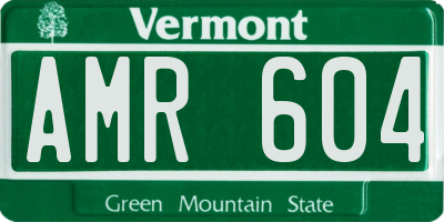 VT license plate AMR604